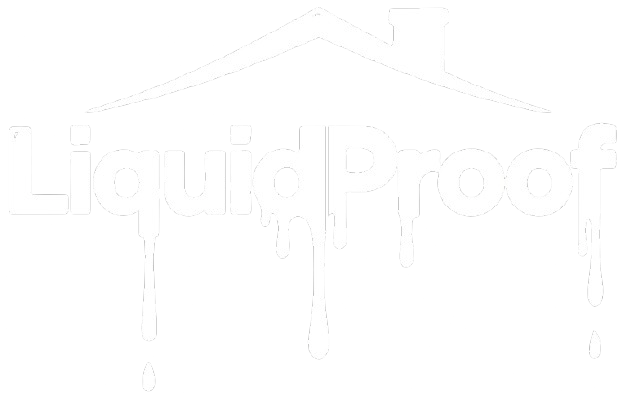 Liquid-Proof Logo White on Transparent Background