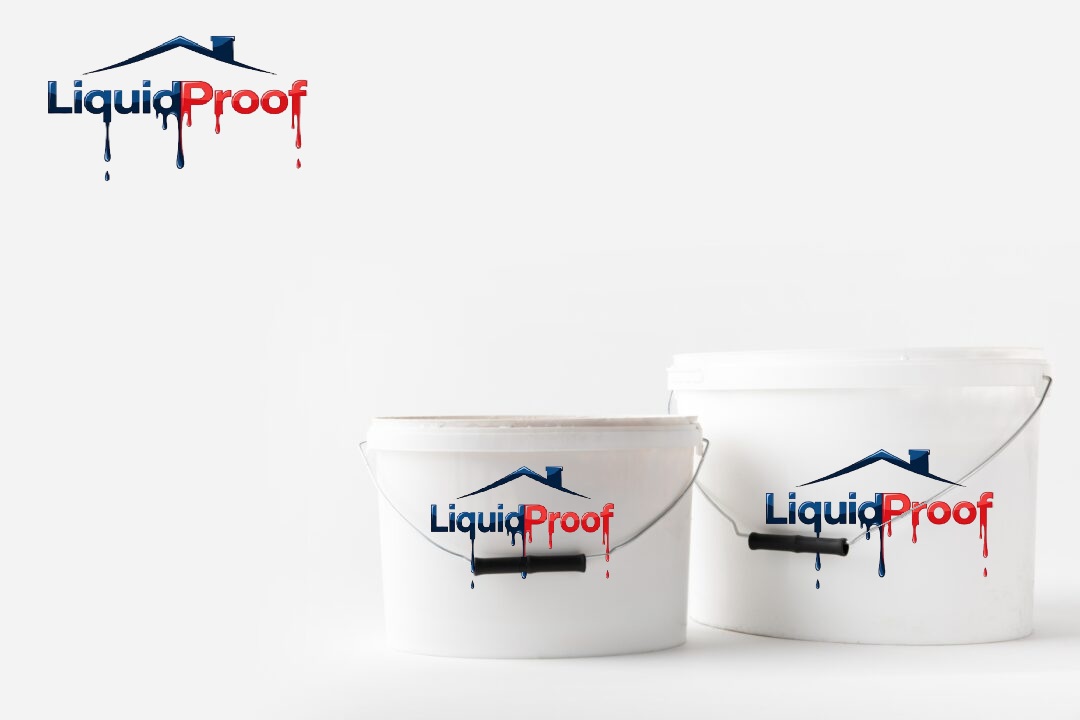 Two white paint buckets supplied by Liquid Proof
