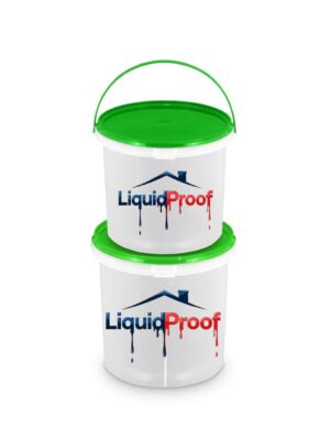 Green-lid paint buckets from Liquid Proof